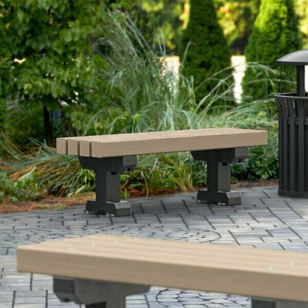 MASONWAYS 48'' x 17'' x 17'' Cedar Plastic Backless Dura-Bench with Black Legs 600DURA140CE